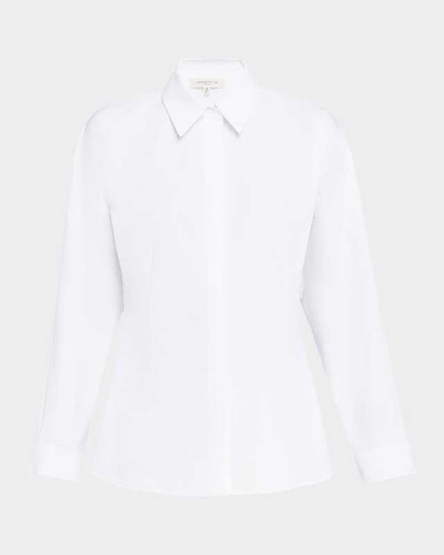 Button-Down Pintuck Cotton Shirt